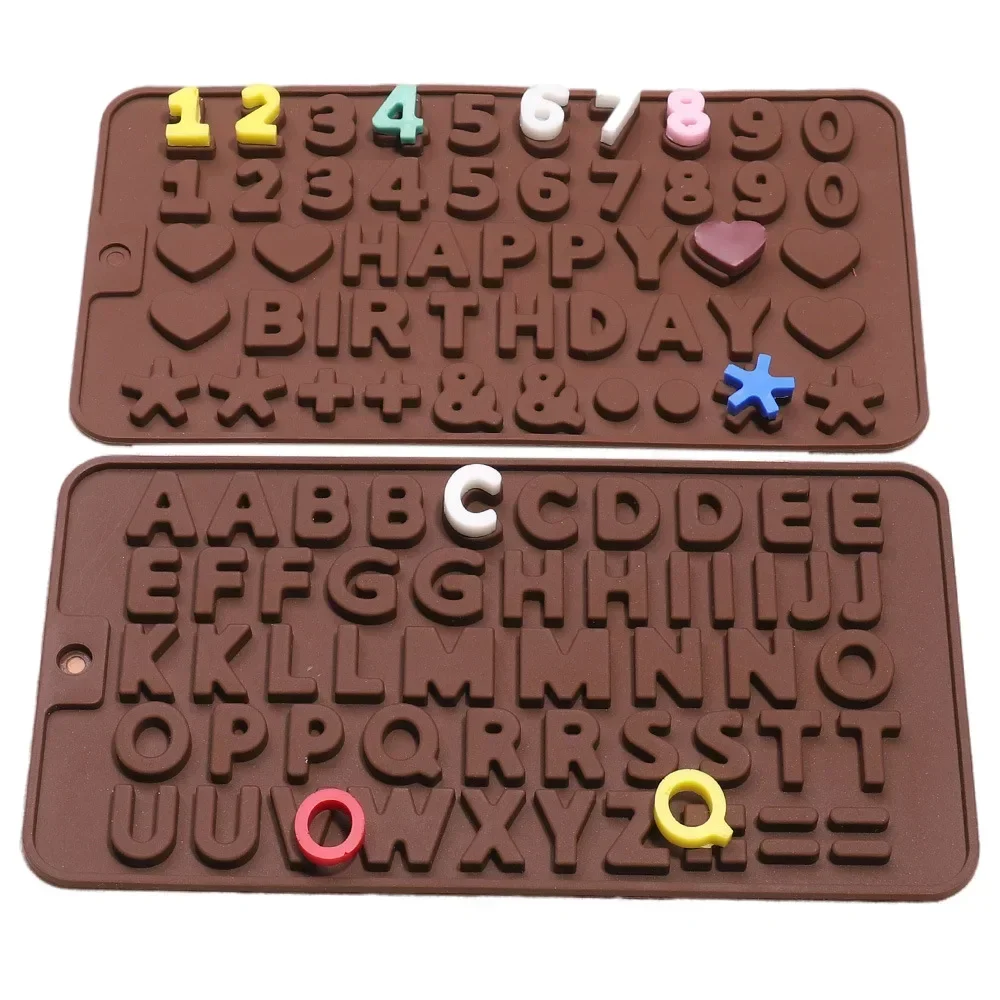 

Silica Gel Silicone Mold 26 Letters Chocolate Number Cake Decoration Candy Jelly Gummies Cookie Cutter Kitchen Tools Accessories