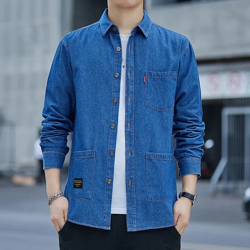 Men's Denim Shirt Jacket Autumn/Winter Style Casual Versatile Top Long Sleeve High-End Feel For Casual Scenes
