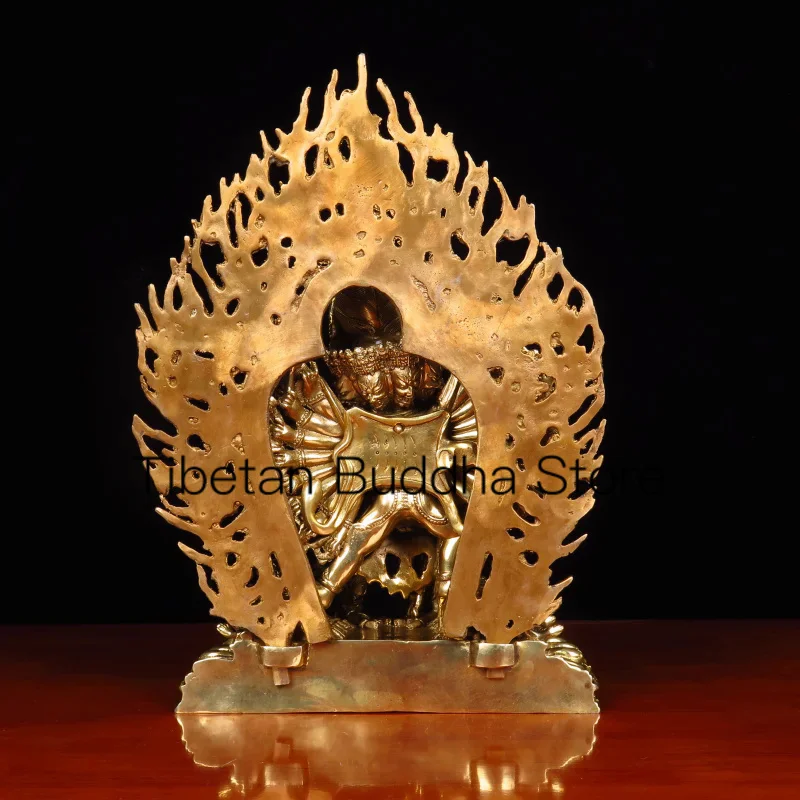 Home Gift Chinese Style Crafts Decoration Pure Copper Yamantaka Buddha Statue Home Serving 4