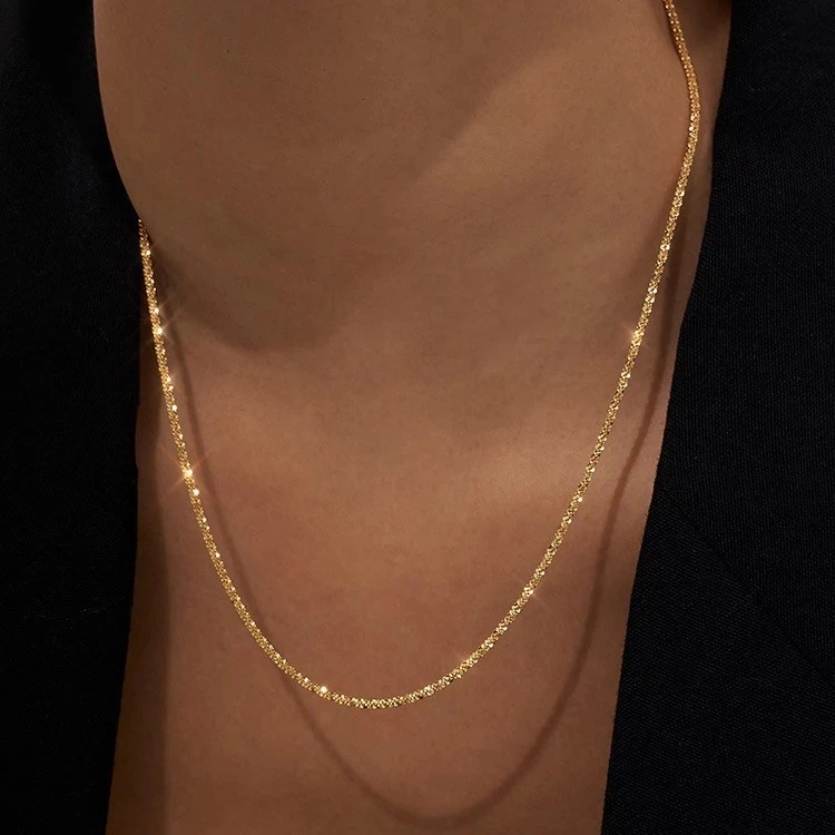 S925 Silver Necklace for Women Clavicle Chain Niche Design Element Chain Ins Jewelry Gifts Not Fade