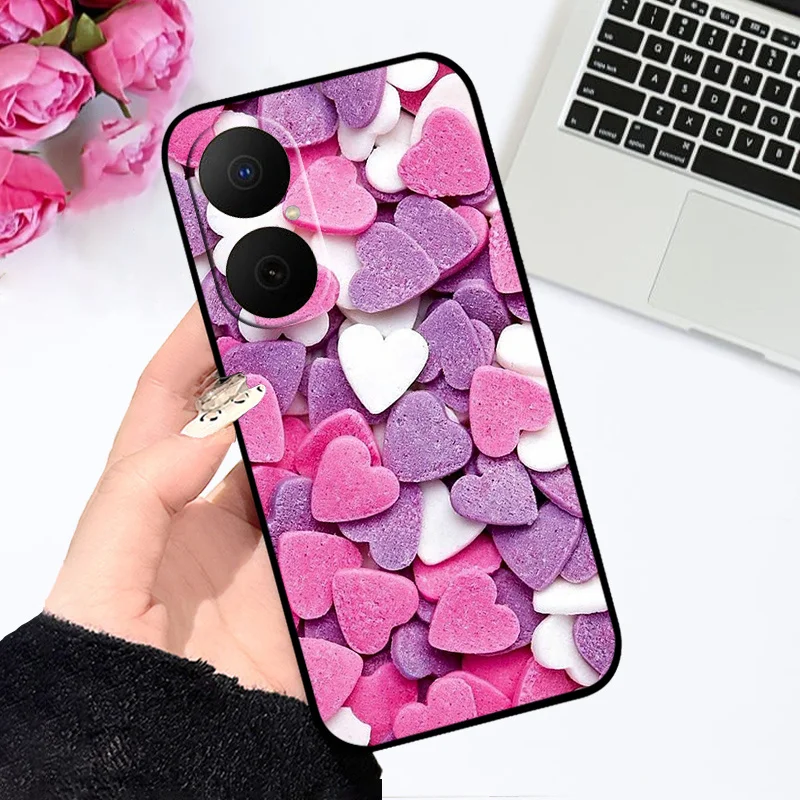 Oil Painted Silicone Back Cover - Soft Matte Protective Case for Huawei Nova Y73/Enjoy 80