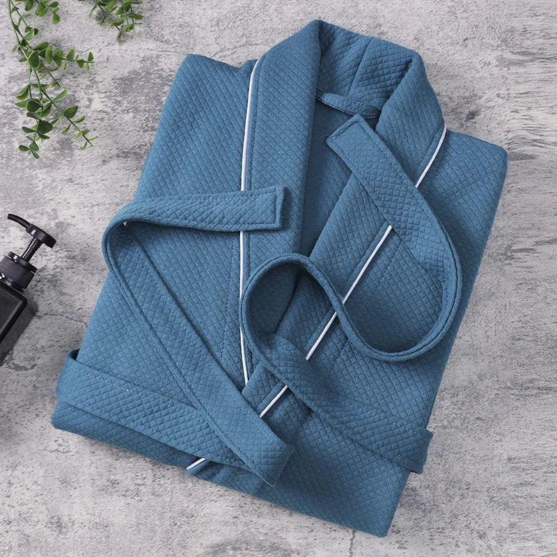 Winter Bathrobe Lueury Men Casual Towel Fleece Flannel Sleepwear Warm Couple Home Wear Flannel Belt Pyjamas Kimono Bathrobe Gown