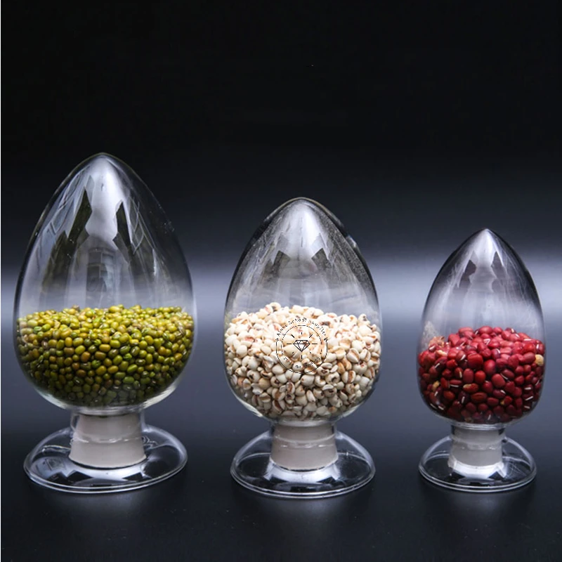 125ml 250ml 500ml Conical seed bottle Glass sample bottle Display containing plug