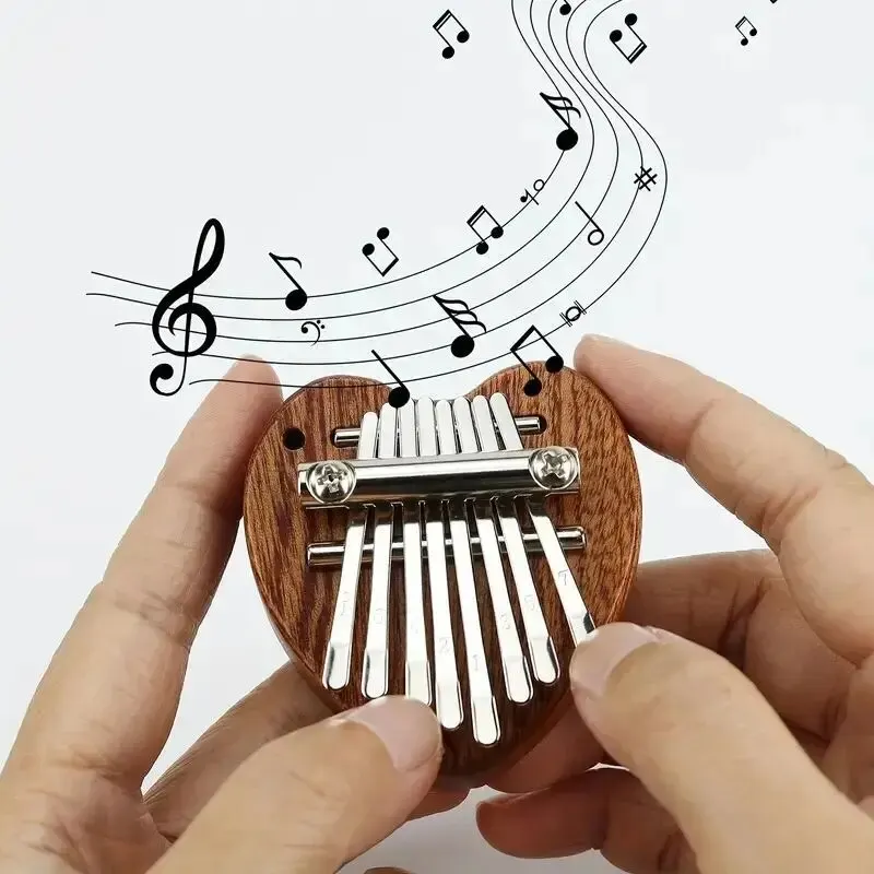 mini wooden kalimba 8 Key Mini High Quality Exquisite Finger Thumb Piano Marimba Musical Good Accessory Pendant Gift Valentine's Day