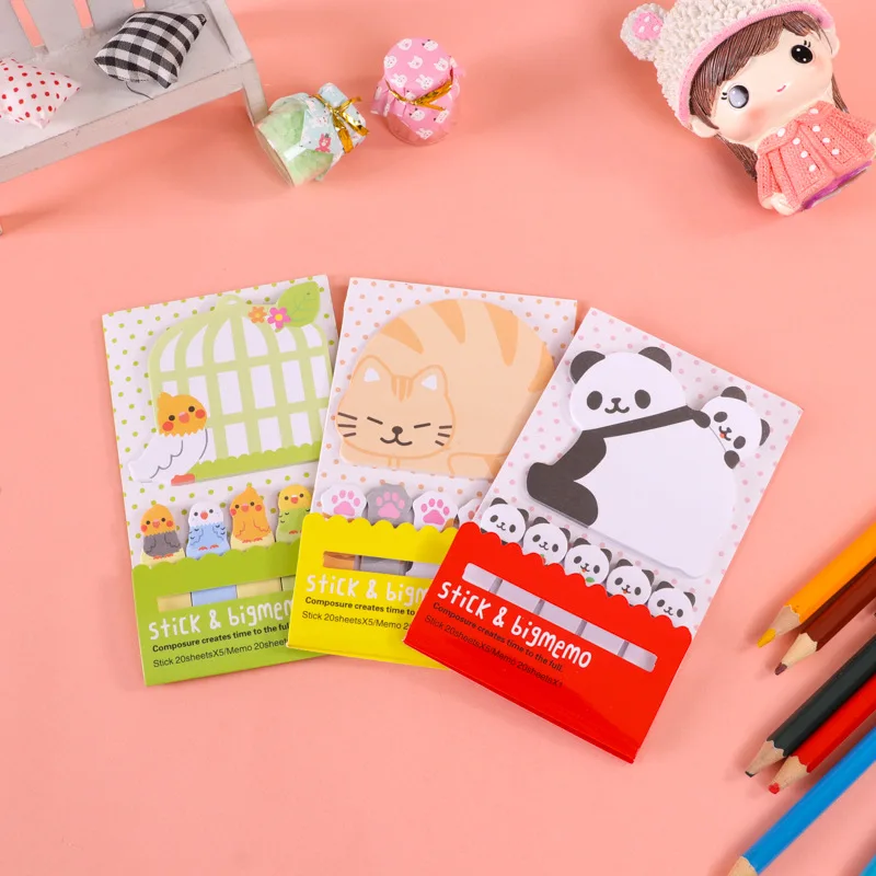 

Kawaii Panda Paper Sticky Notes Creative Notepad Memo Pads Office School Stationery Adhesive Stickers Posted it Sticky Note Pads