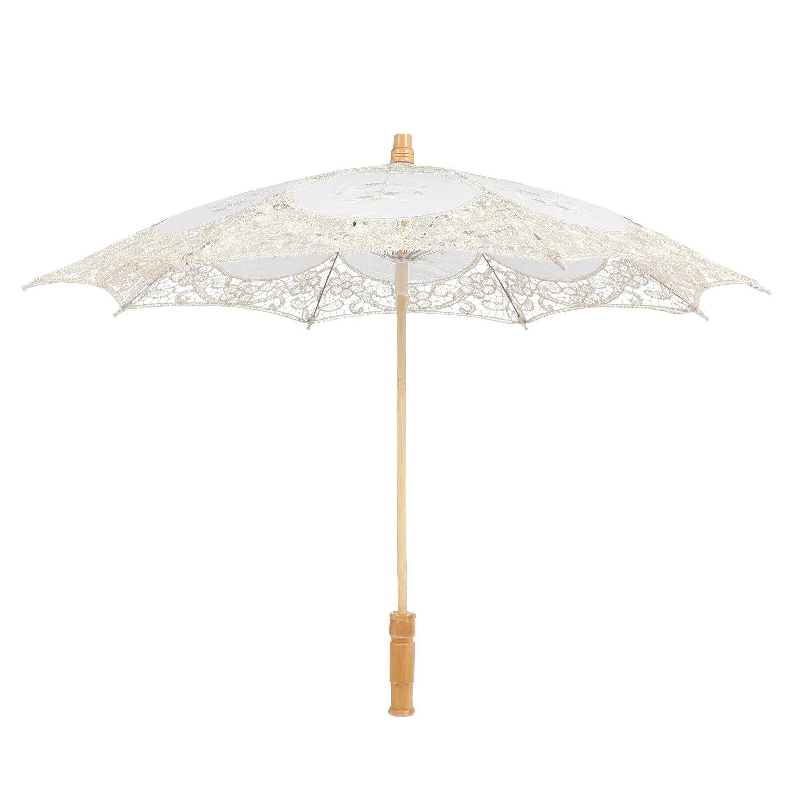 Guarda-chuva de renda bordada para casamento, branco, vintage, algodão, artesanal, decorativo, chá, madeira, para fotografia