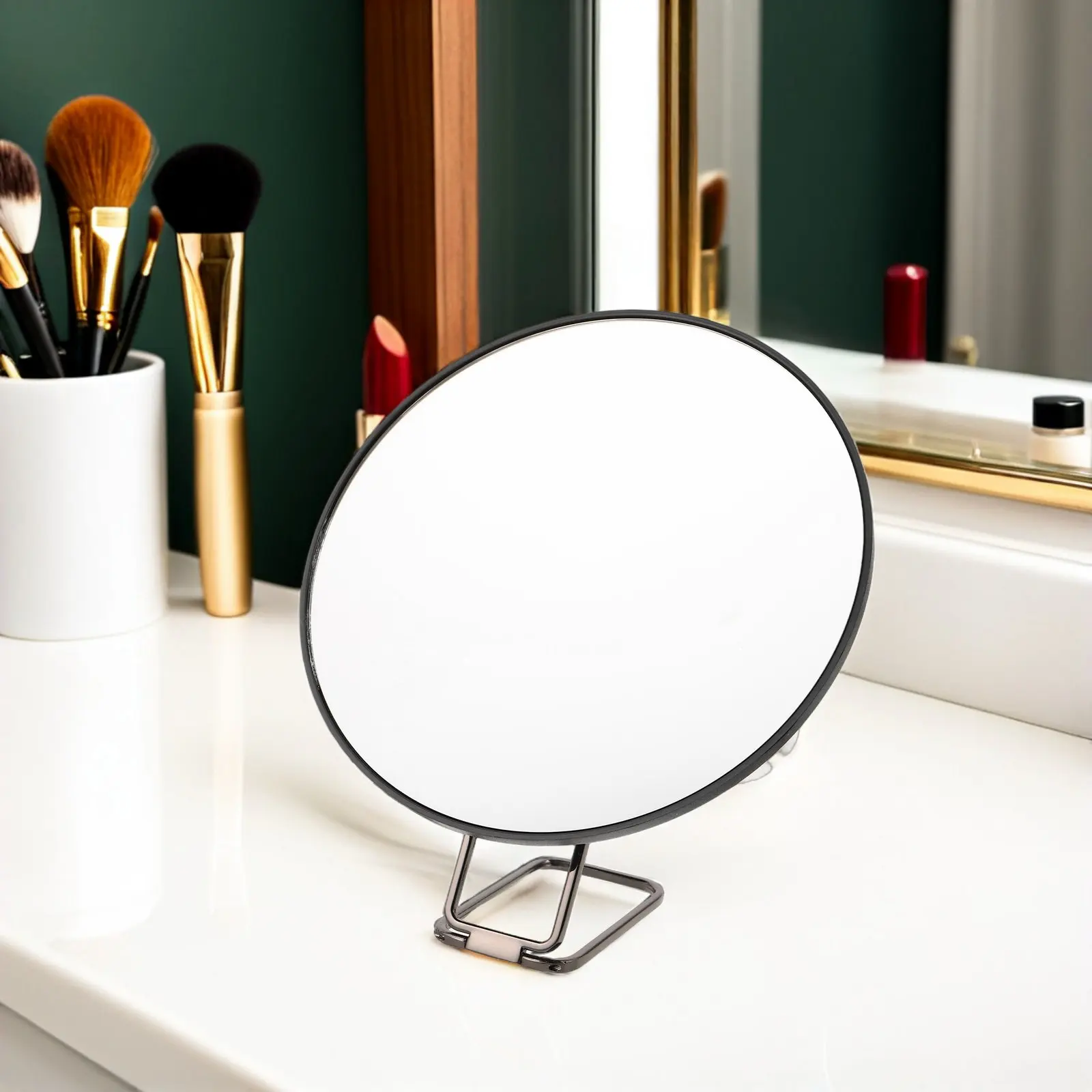 확대 화장 거울 6인치 10배 고배율 살롱 거울 휴대용 스탠드 휴대용 여행용 화장대 미용 도구