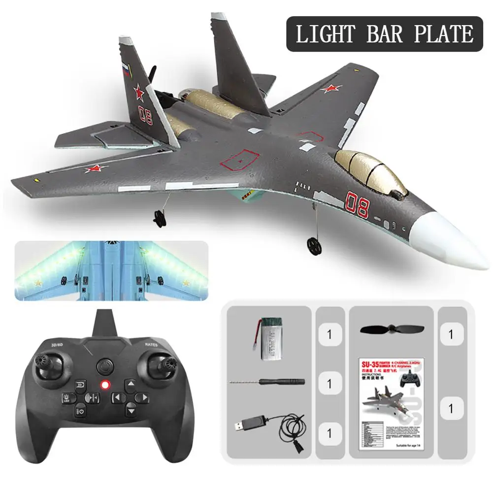 SU-35 2.4G Remote Control Glider Six Axis Gyro Fixed Wing 6D Inverted Flight LED Night Flight Model Aircraft Toy remote helicopter RC Helicopters