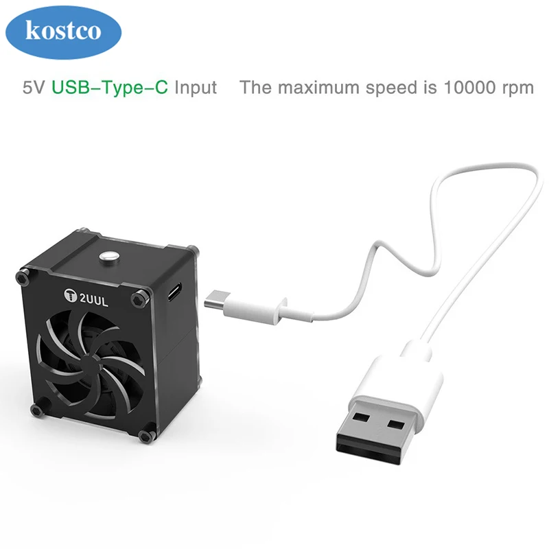 2UUL 미니 냉각 선풍기, 5V C타입 USB 입력 충전 납땜 연기 흡수기, 휴대폰 마더보드 용접 수리 도구