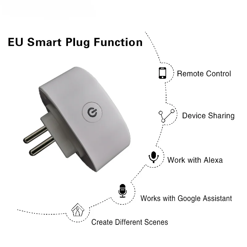 스마트 소켓 이스라엘 WIFI 무선 원격 플러그 Tuya 소켓, Google Alexa 음성 타이밍 전원 콘센트 지원