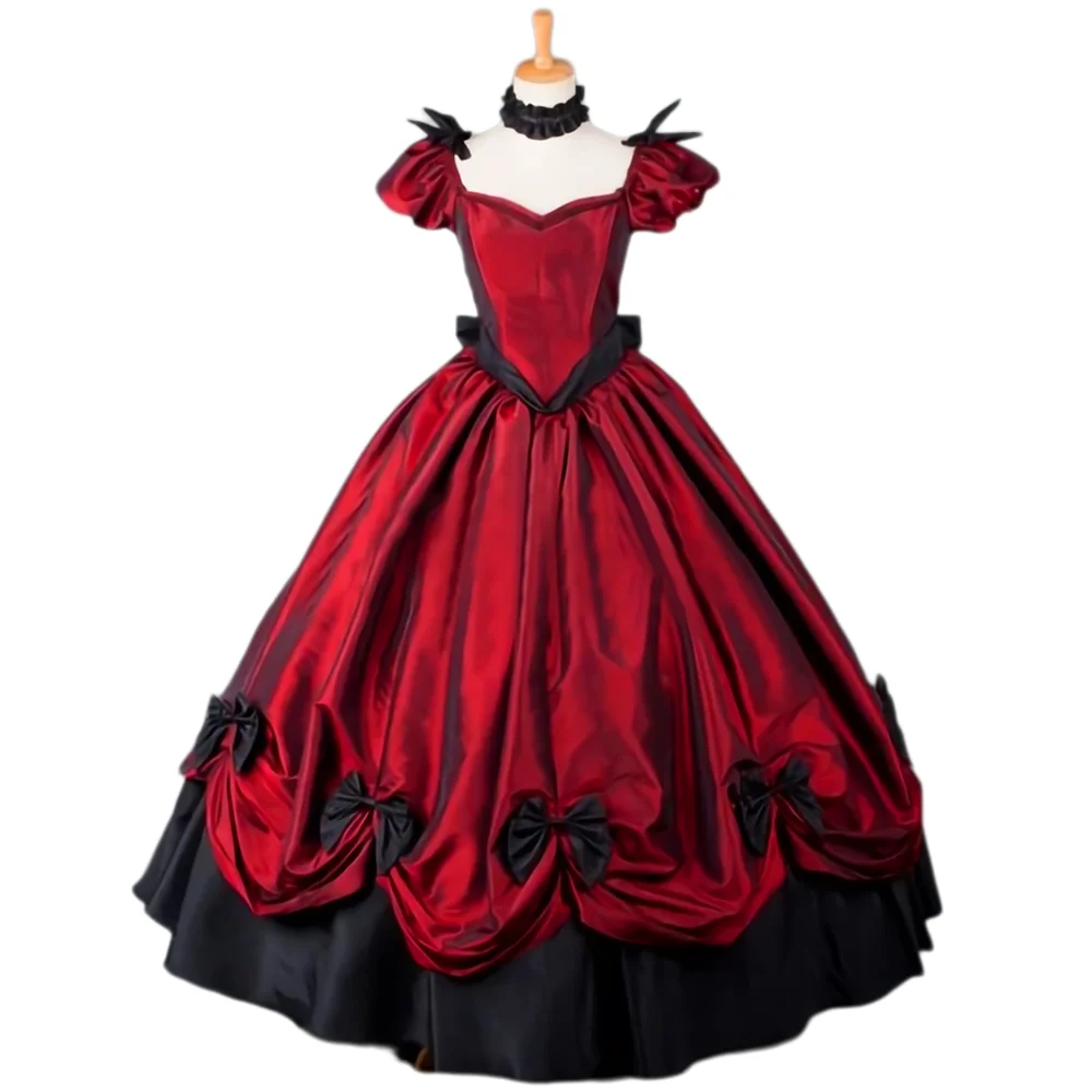 

Victorian Gothic Dress Medieval Renaissance Royal Court Halloween Vampire Cosplay Princess Fantasy Party Dress Costume