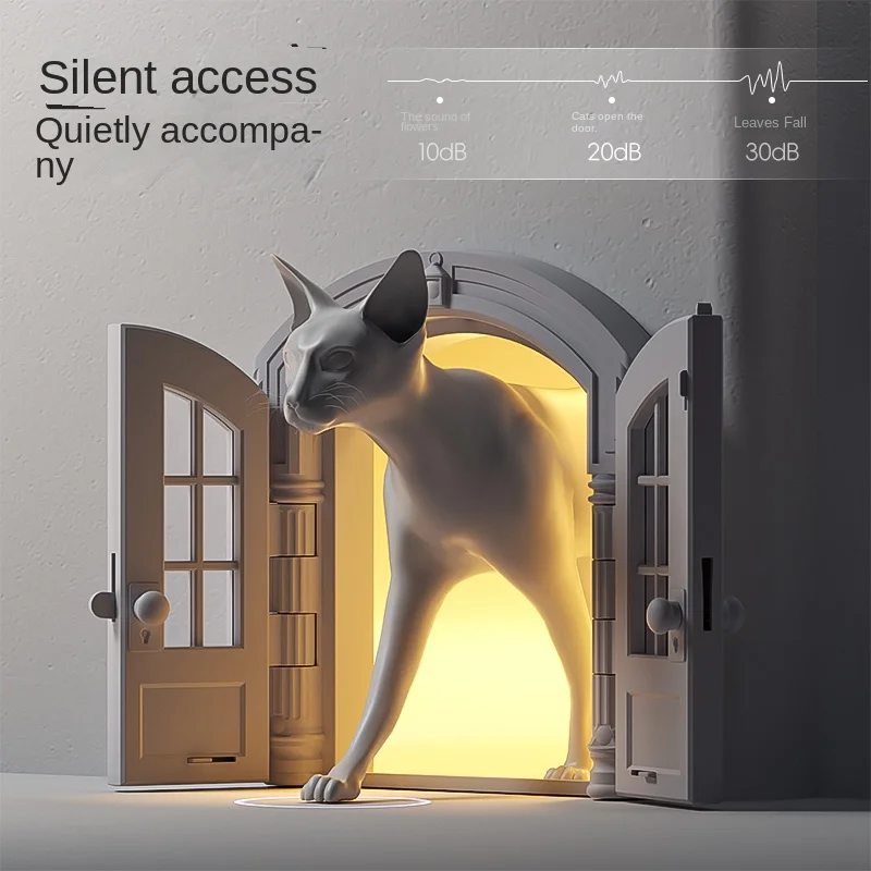 Quiet and Convenient Cat Door for Easy Access Between Rooms Pet Tunnel Access Door for Cats, Double-Way Entry and Exit