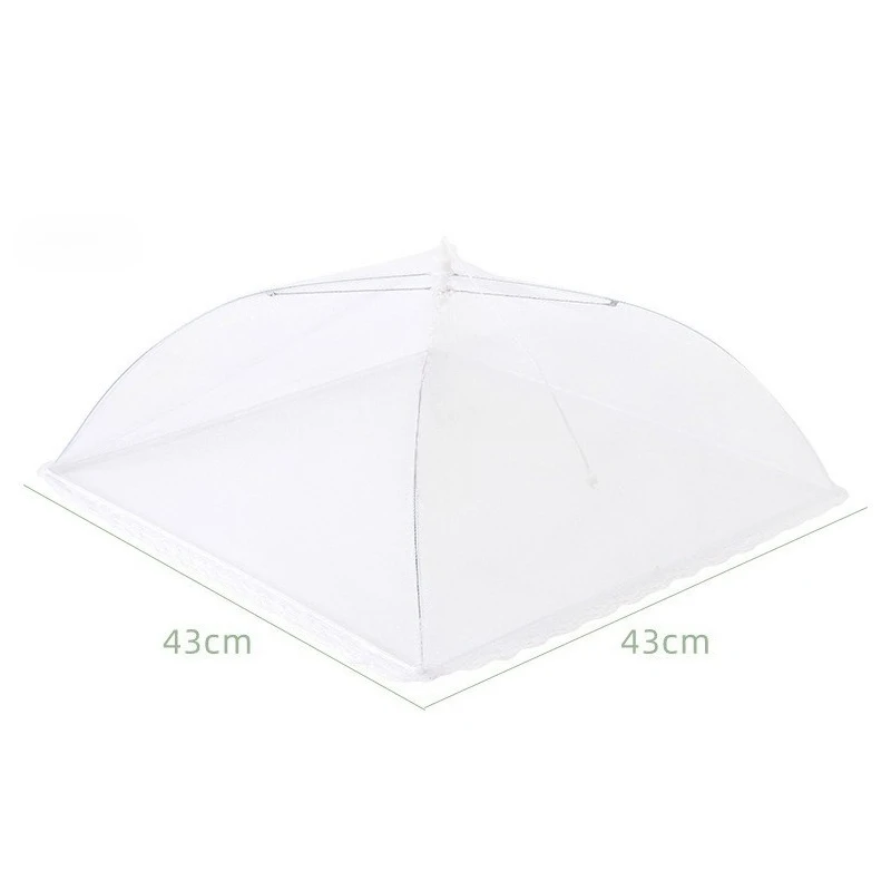 1 PC Picnic Insect Proof Household Kitchen Dust Proof Food Cover Folding Mesh Square White Cover Vegetable Cover