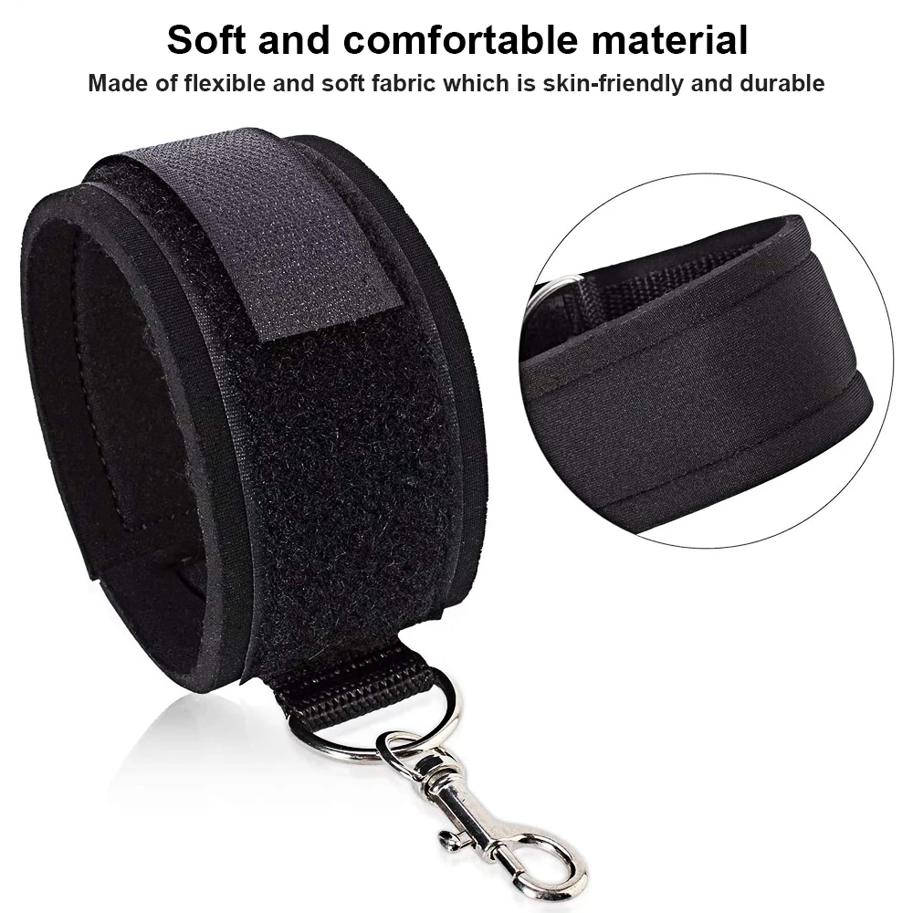 Sexy Leather Bondage Kits Adults Sex Toy Set for Women Men Handcuffs Ankle Cuffs Fetish Slave Collars Adult Bed Games