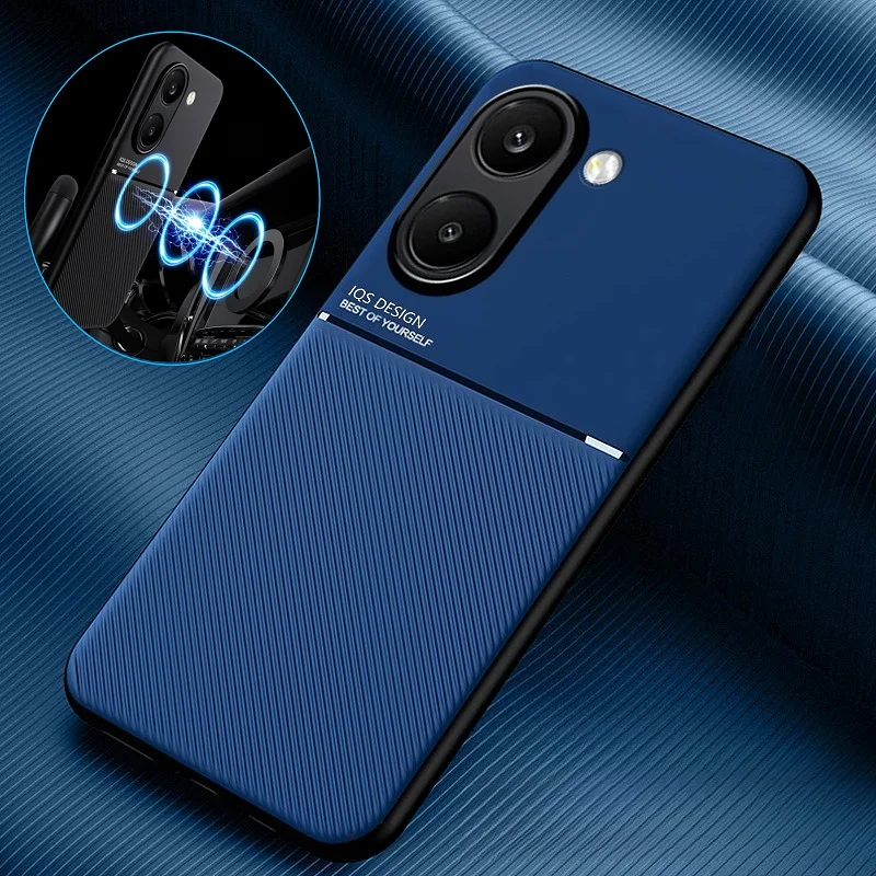 Luxury Leather Magnetic Case - Soft Frame Silicone Protective Back Cover