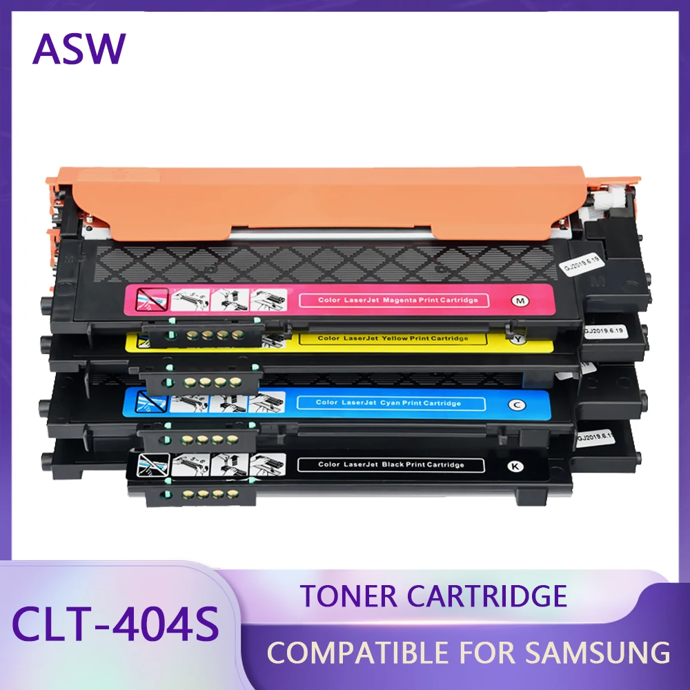 ASW CLT-K404S M404S C404S CLT-Y404S 404S toner cartridge compatible for Samsung C430W C433W C480 C480FN C480FW C480W printer