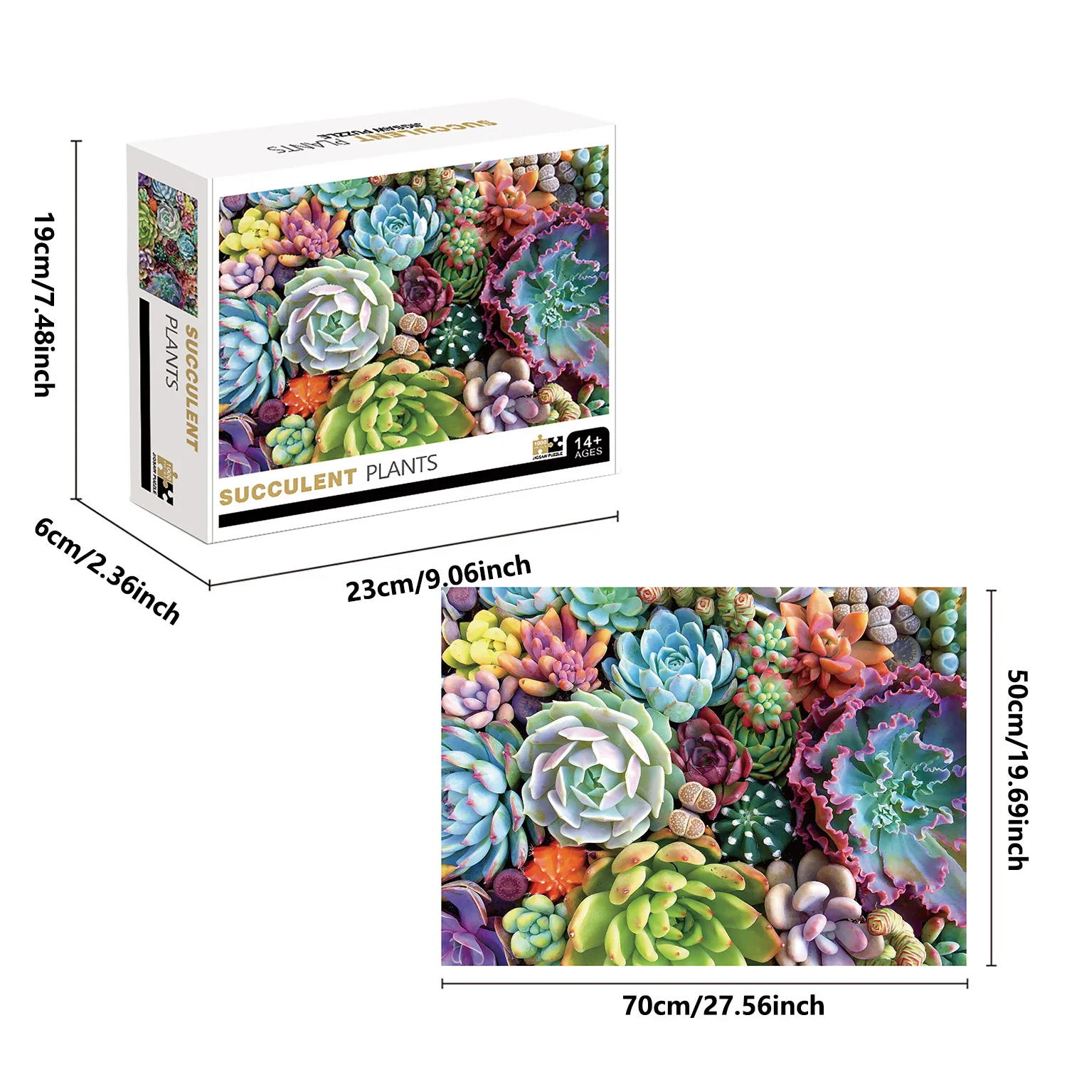 Succulent Plants Jigsaw Puzzle 1000 Pieces Home Decor Adults Kids Games, wooden jigsaw puzzles,jigsaw puzzles,mini jigsaw puzzle,educational puzzles,paper puzzle toys