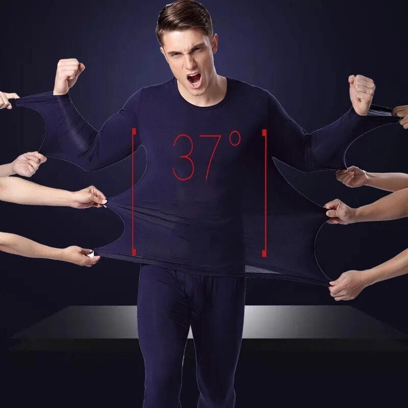 Thermal Underwear Winter 37 Degree Constant Temperature for Men Ultrathin Elastic Seamless Long