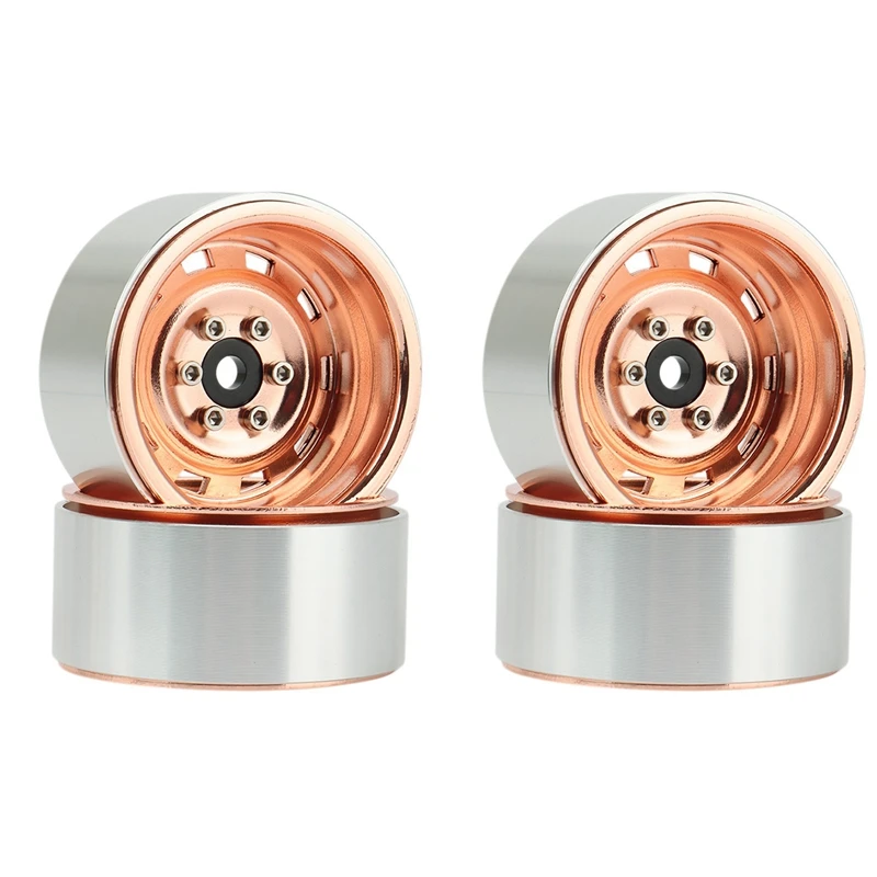 

4PCS 1.9Inch Metal Beadlock Wheel Hub Rim For 1/10 RC Crawler Car