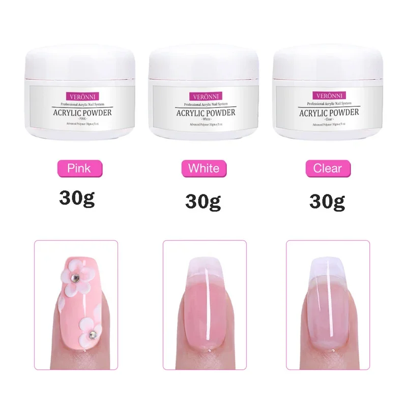 120ml Acrylic Liquid Crystal Polymer Nail Acrylic Powder and Liquid Monomer for 3D Nails Art Professional Dipping Carving