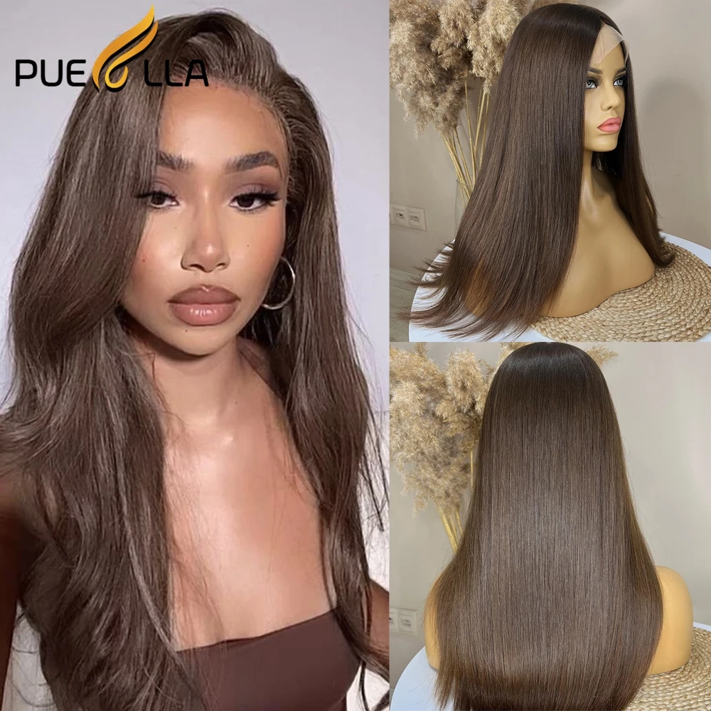 

Straight Brown Colored 13x4 Lace Front Human Hair 30 Inches Wig Glueless 4x4 Closure Preplucked 360 Full Lace Wigs For Women