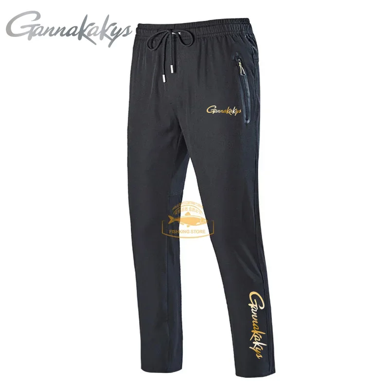 Summer Fishing Pants Men's Hiking Elastic Quick Dry Moisture Absorbing Pants Fitness Breathable Running Travel