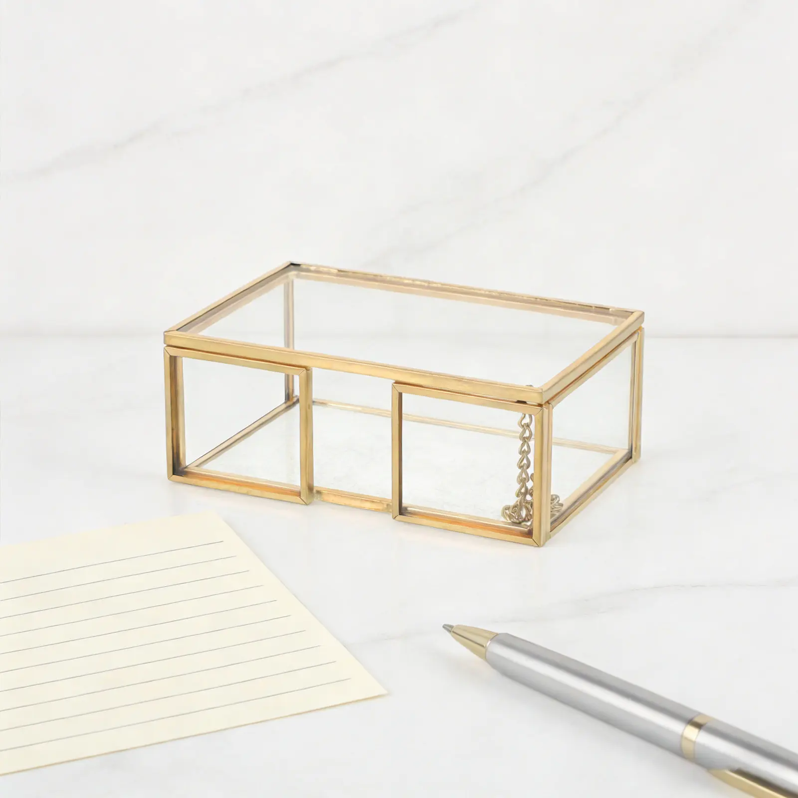 데스크탑 명함 홀더 황동 빈티지 골드 정리함 우아한 유리 디스플레이 사무실 가정 책상 임원 테이블탑 카드