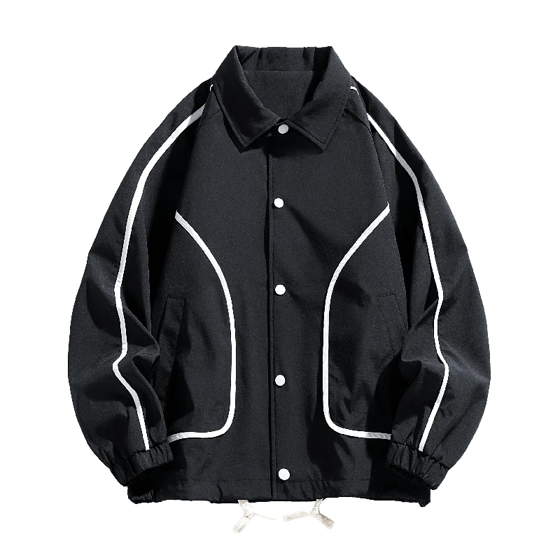 New plus size jacket lapel American street fashion baseball uniform loose tooling Mountain outdoor fat coat male