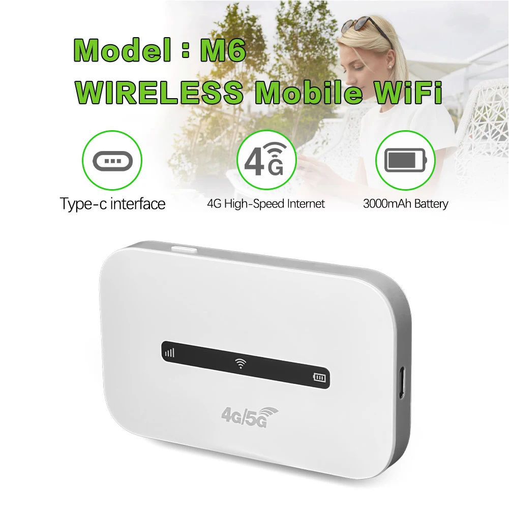 4G Wireless Router Wireless Router 4G Router Wifi Router 4G LTE Mobile WiFi Router 150Mbps Portable WiFi Hotspot with Sim Card Slot for Car Travel