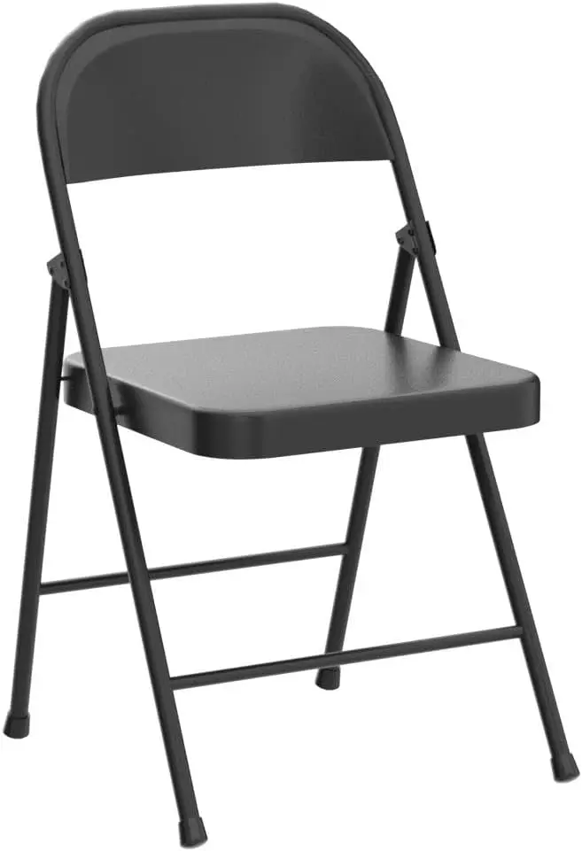 NEW SmartFold All-Steel Folding Chair, 4-Pack, Black USA