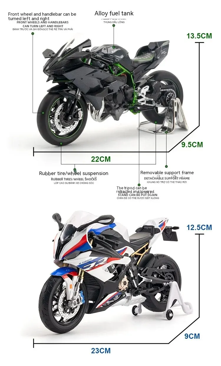 1:9 Ninja H2R Motorcycle Model Display