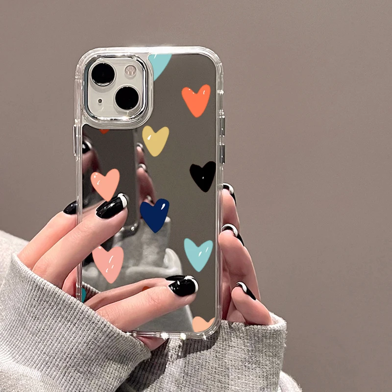 

Graffiti Makeup Mirror Flower Phone Case For iPhone 14 Case iPhone 13 11 12 Pro Max XR X XS Max Fundas Fashion Coque Back Cover