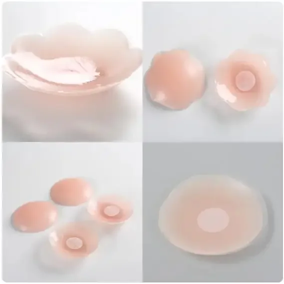 

2Pcs Reusable Invisible Silicone Nipple Cover Self Adhesive Breast Chest Bra Pasties Pad Mat Stickers Accessories Bra Padding