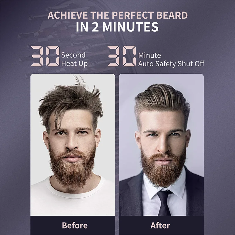 Kensen beard straightener Brush Comb Hair Straightener Men Quick Beard Straightening Curling Styling Negative Iron Heating Comb hair straightener brush hair straightener comb hair straightener