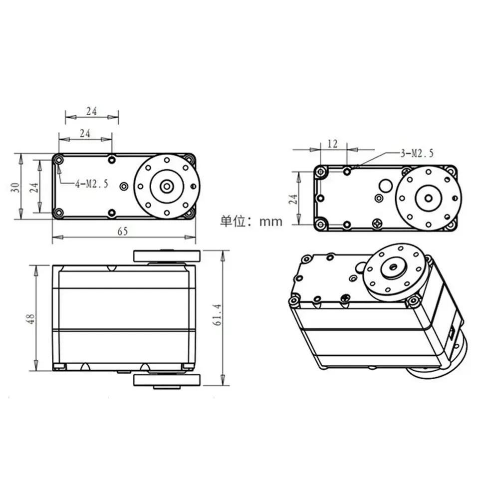 HV Robotic Digital Servo 160kg 150kg 80kg 60kg 35kg 25kg 20kg 17kg Metal Gear Servo Double-Shaft High Torque 180/270 Degree IP66 image 5