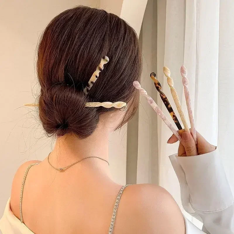 Fashion Chinese Hairpin Retro Acetate Chopsticks Women Hairpin Wedding Jewelry Girl Beauty Modeling Accessories