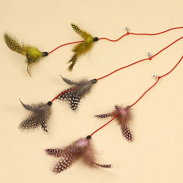 Cat Toy Feather Cats Sticks Cat Toys Interactive Double Feather Toys Cats Teasing Kitten Teaser Stick with Bell Toy Pet Products 5