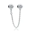 New 925 Sterling Silver Plated Buttefly Daisy Safety Chain Bead Suitable For Ladies Original DIY Bracelet Gift Jewelry Charm 5