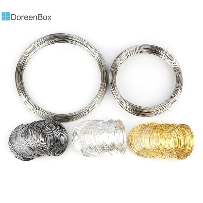 Beaded bracelet bead bracelet 100 Loops Doreen Box Memory Beading Steel Wire 140mm-50mm Dia. For DIY Necklace Bracelet Jewelry Making