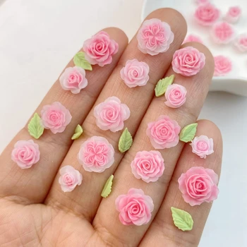 Mixed Pink Flower Nail Charms 1