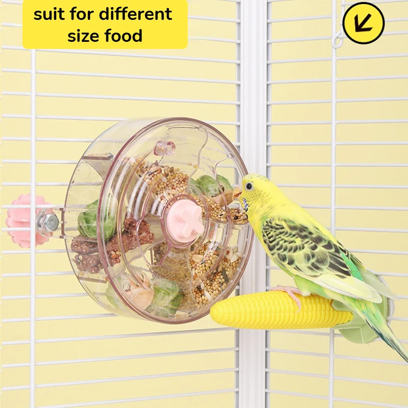 Rotate Pet Parrot Toys Wheels Bite Chewing Birds Foraging Food Box Cage Feeder Birds Accessoires