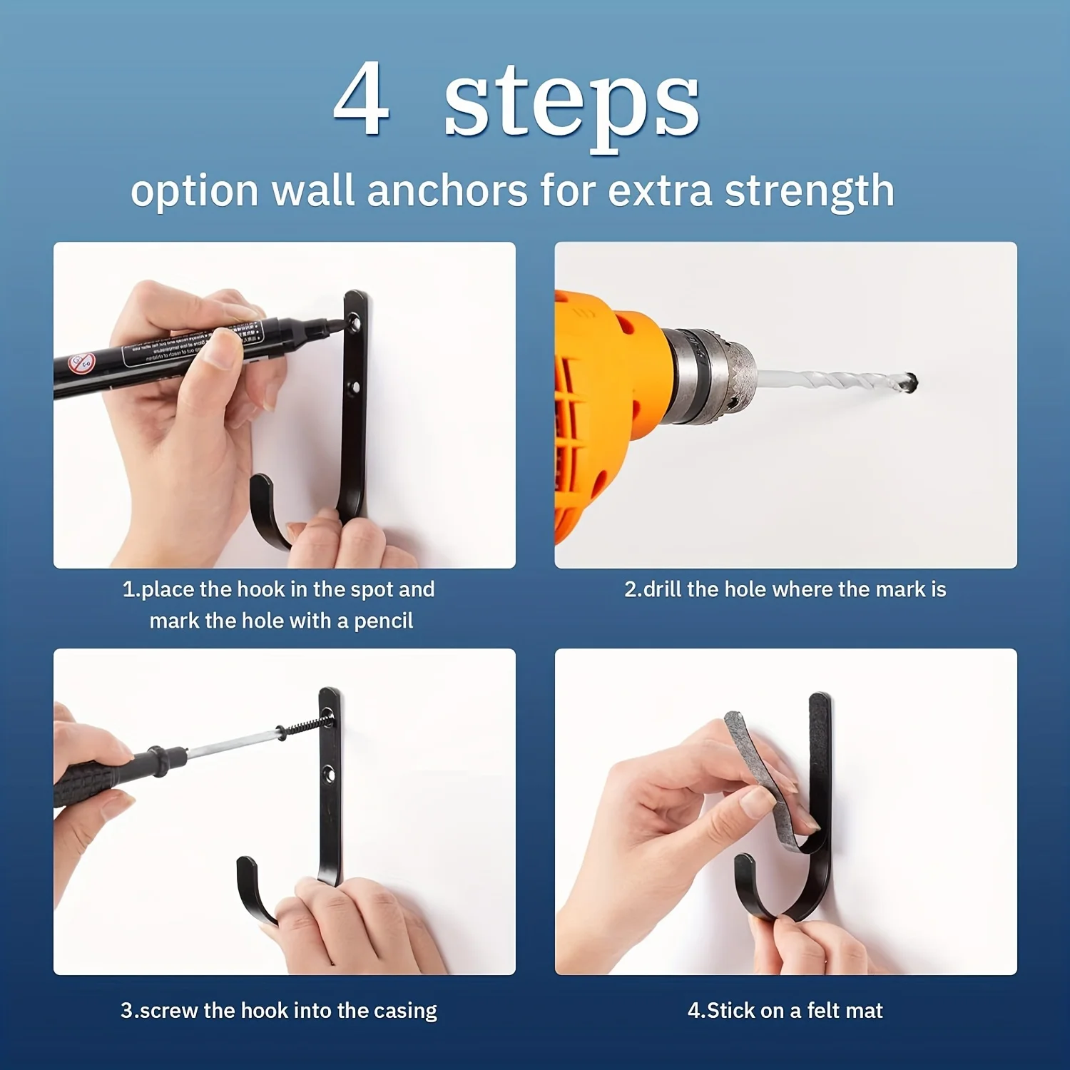 Deluxe Gun Rack Wall Mount with Soft-Padded Hooks for Rifles, Shotguns, and Archery Bows