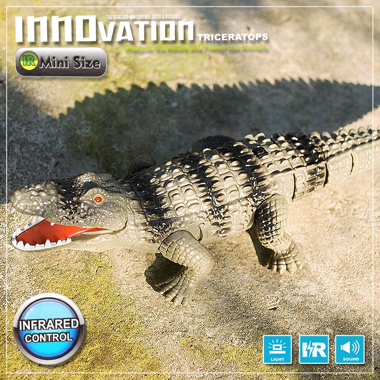 New Lighting Infrared RC Crocodile Simulative Remote Control Animal ElectricToy with Sound Funny Terrifying Christmas Kids Gift 5