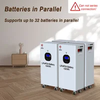 SAIJIAOYANG Batterie solaire domestique LiFePO4 sur pied 15 kWh avec BMS intelligent 200A intégré, système d'extinction chimique, 10 000 cycles, stockage d'énergie solaire, stock UE 5