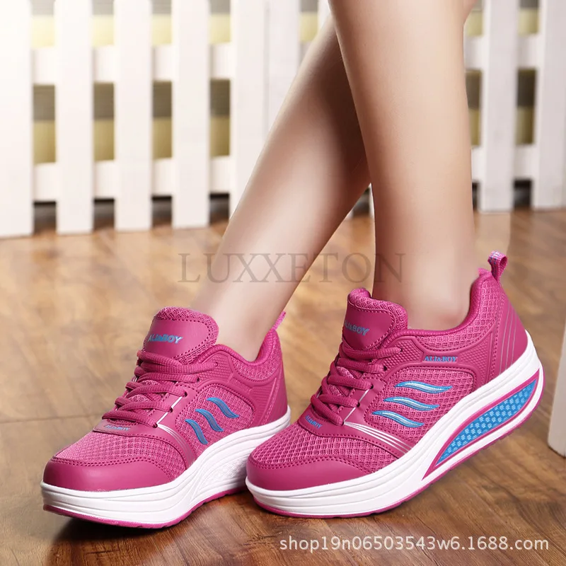 

Туфли-качалки из сетчатой кожи на толстой подошве с открытым каблуком и круглым носком, удобные и дышащие повседневные универсальные спортивные туфли