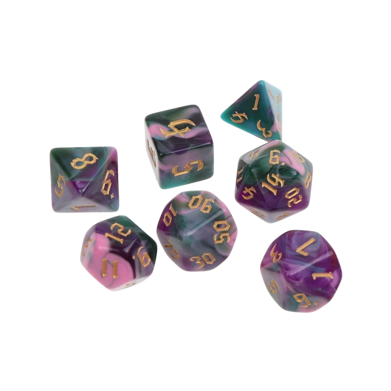 7 Pcs ũ DND ֻ Ʈ RPG ٸü ֻ RPG MTG ̺  ֻ б   GXMF