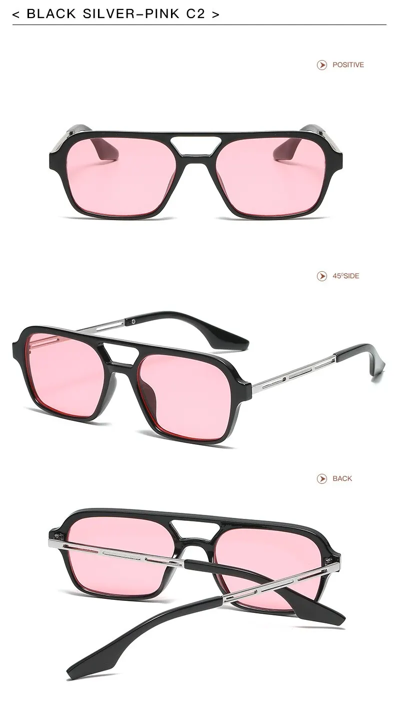 Herren und frauen vintage doppels trahl flieger stil sonnenbrille bunte sonnenbrille klassische mode uv400 2023 – Detail 11