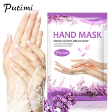 

PUTIMI 2Pair Lavender Hand Mask Moisturizing Dry Hand Spa Gloves Whitening Hand Cream Exfoliating Hand Scrub Remove Dead Skin