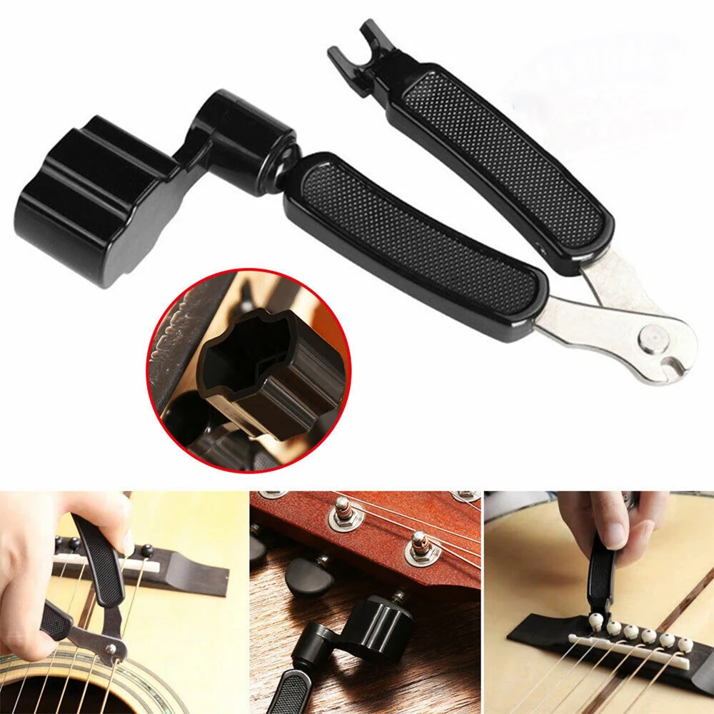 Acoustic Guitar String Winder Bridge Remover Pin Puller String Cutter