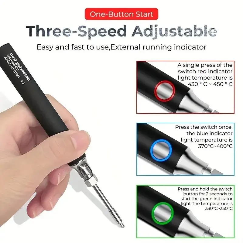 USB 5V 8W Soldering Iron Tool Pen DIY Welding Pen Without Cable, Home Outdoor Convenient Welding Repair Tool Set 2